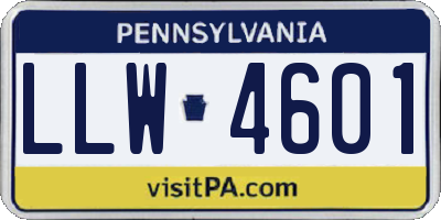 PA license plate LLW4601