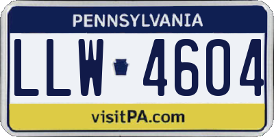 PA license plate LLW4604