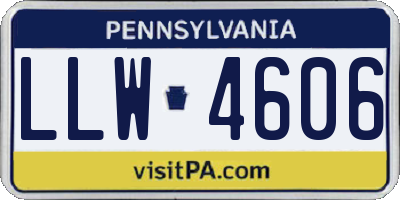 PA license plate LLW4606