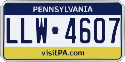 PA license plate LLW4607