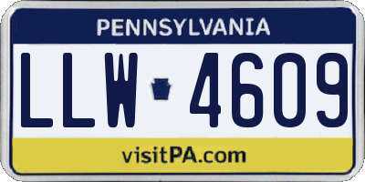 PA license plate LLW4609