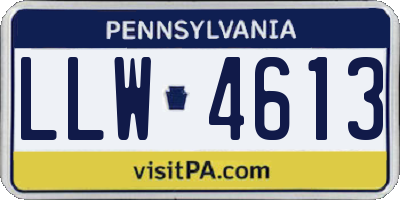 PA license plate LLW4613