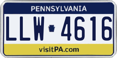 PA license plate LLW4616