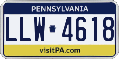 PA license plate LLW4618