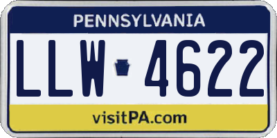 PA license plate LLW4622