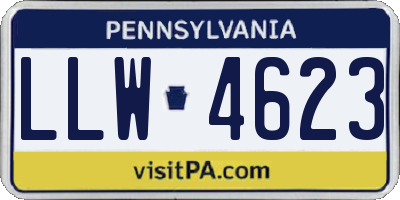 PA license plate LLW4623