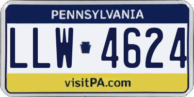 PA license plate LLW4624
