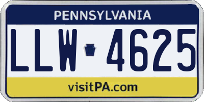 PA license plate LLW4625