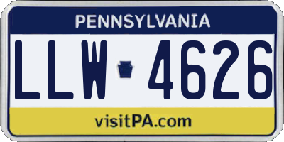 PA license plate LLW4626