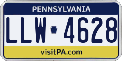 PA license plate LLW4628
