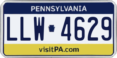 PA license plate LLW4629