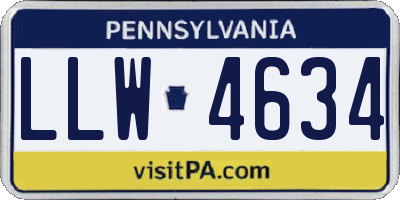 PA license plate LLW4634