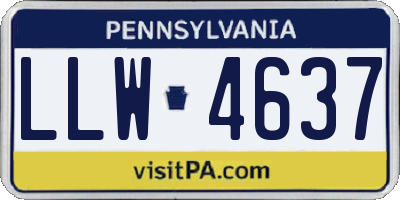 PA license plate LLW4637