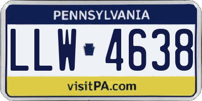 PA license plate LLW4638