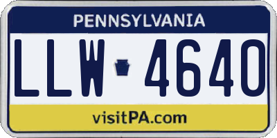 PA license plate LLW4640