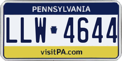 PA license plate LLW4644