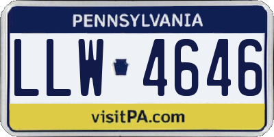 PA license plate LLW4646