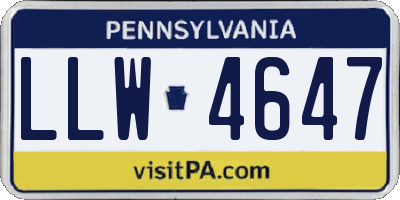 PA license plate LLW4647