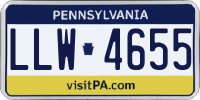 PA license plate LLW4655