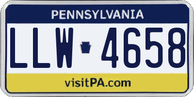 PA license plate LLW4658