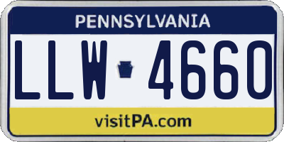 PA license plate LLW4660