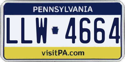 PA license plate LLW4664