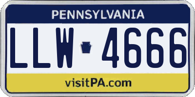 PA license plate LLW4666