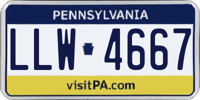 PA license plate LLW4667