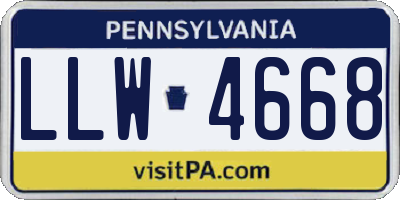 PA license plate LLW4668