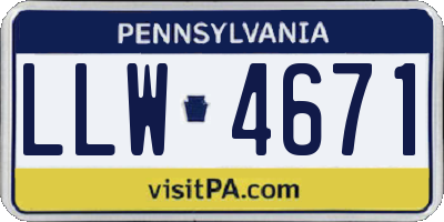 PA license plate LLW4671