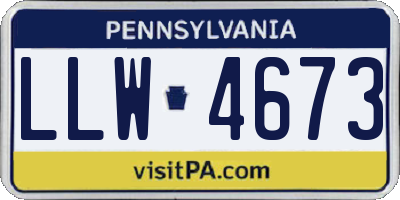 PA license plate LLW4673
