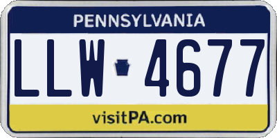 PA license plate LLW4677