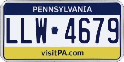 PA license plate LLW4679