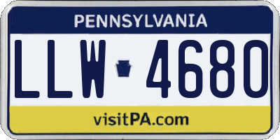 PA license plate LLW4680