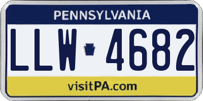 PA license plate LLW4682