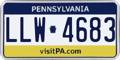 PA license plate LLW4683