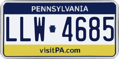 PA license plate LLW4685
