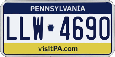 PA license plate LLW4690