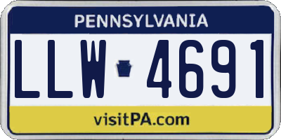 PA license plate LLW4691