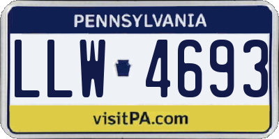 PA license plate LLW4693