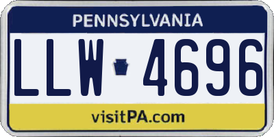 PA license plate LLW4696