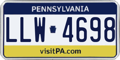 PA license plate LLW4698