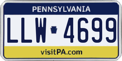 PA license plate LLW4699