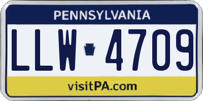 PA license plate LLW4709