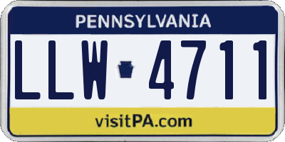 PA license plate LLW4711