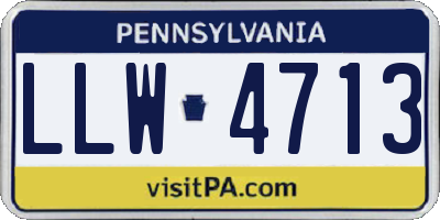 PA license plate LLW4713