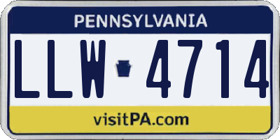 PA license plate LLW4714