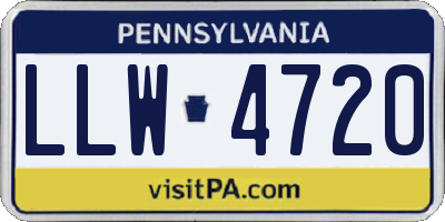 PA license plate LLW4720