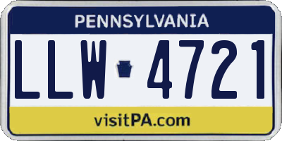 PA license plate LLW4721