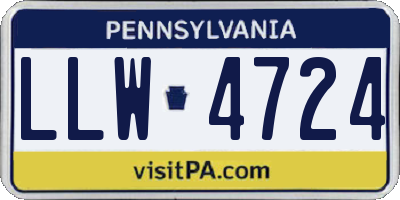PA license plate LLW4724
